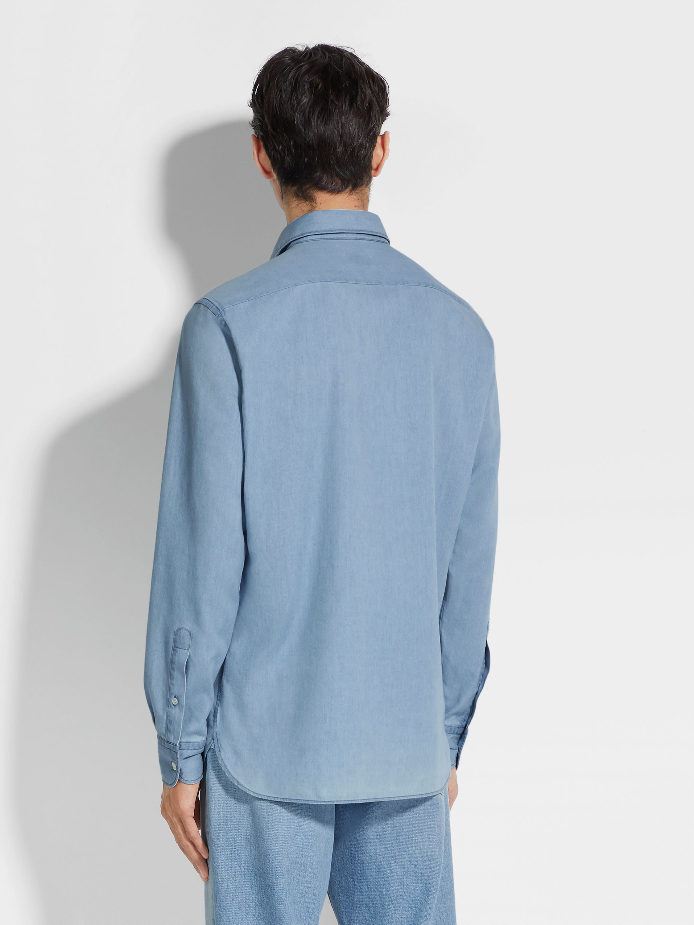 Bleached Cotton Denim Shirt Product detail photo #4