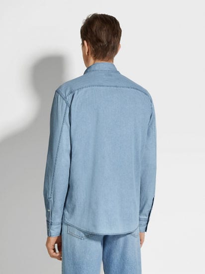 Bleached Cotton Denim Shirt FW25 31861211 | Zegna US