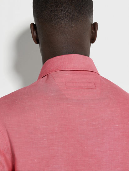 Zegna male Crossover Blend Cotton Linen and Silk Polo Shirt Fuchsia XL