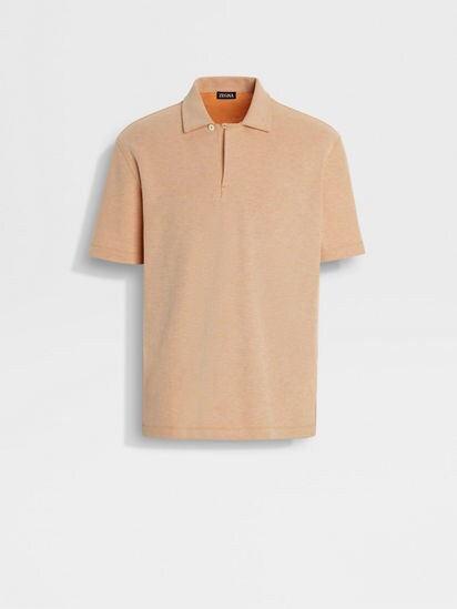 オーカー&ホワイト コットン ポロシャツ SS25 34037976 | Zegna JP