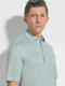 Light Blue Oasi Lino Polo Shirt Product detail photo #1