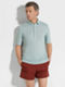 Light Blue Oasi Lino Polo Shirt Product detail photo #2