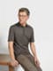 Dark Taupe Oasi Lino Polo Shirt Product detail photo #2