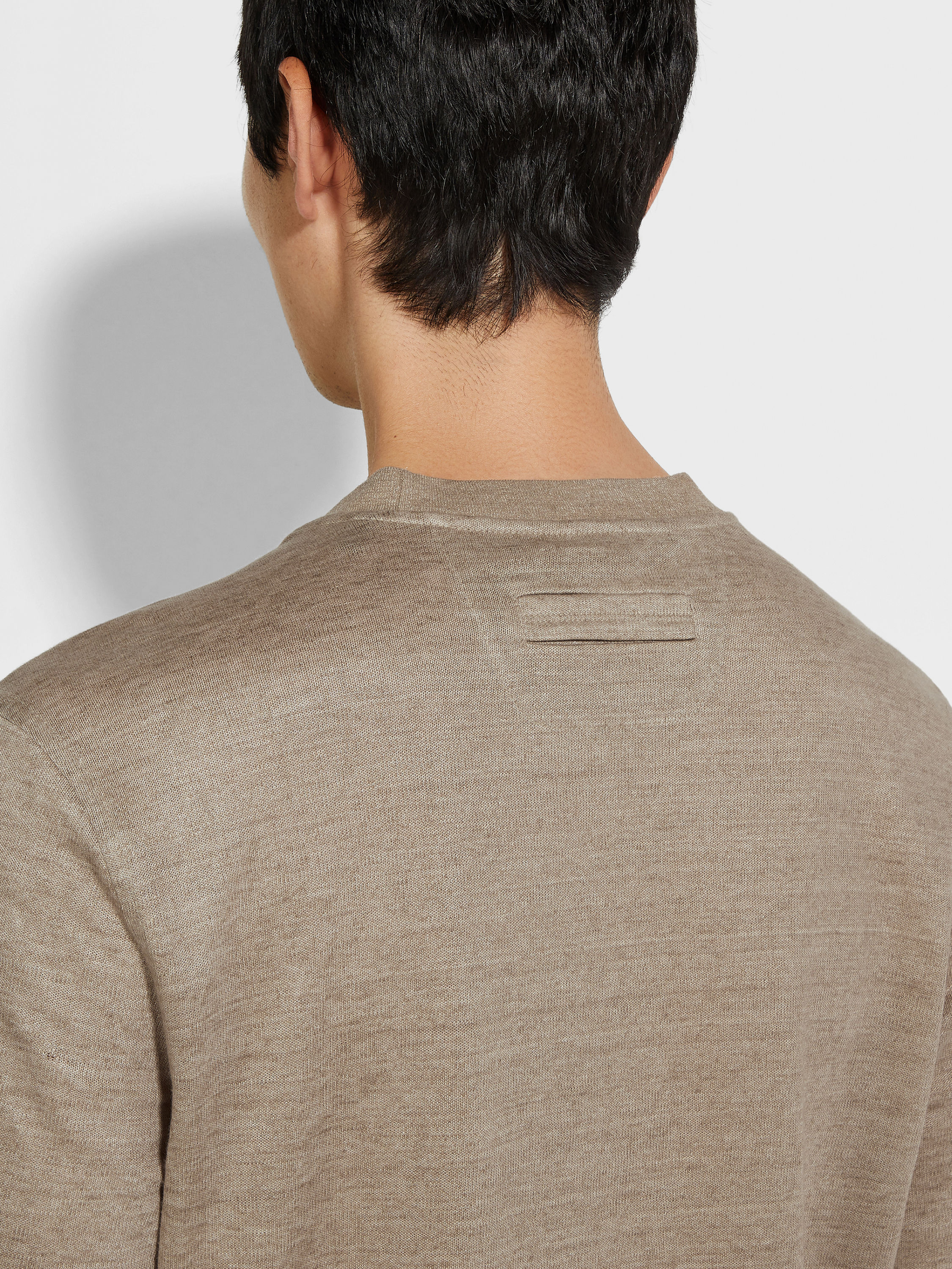 Light Taupe Oasi Lino T-shirt Product detail photo #1
