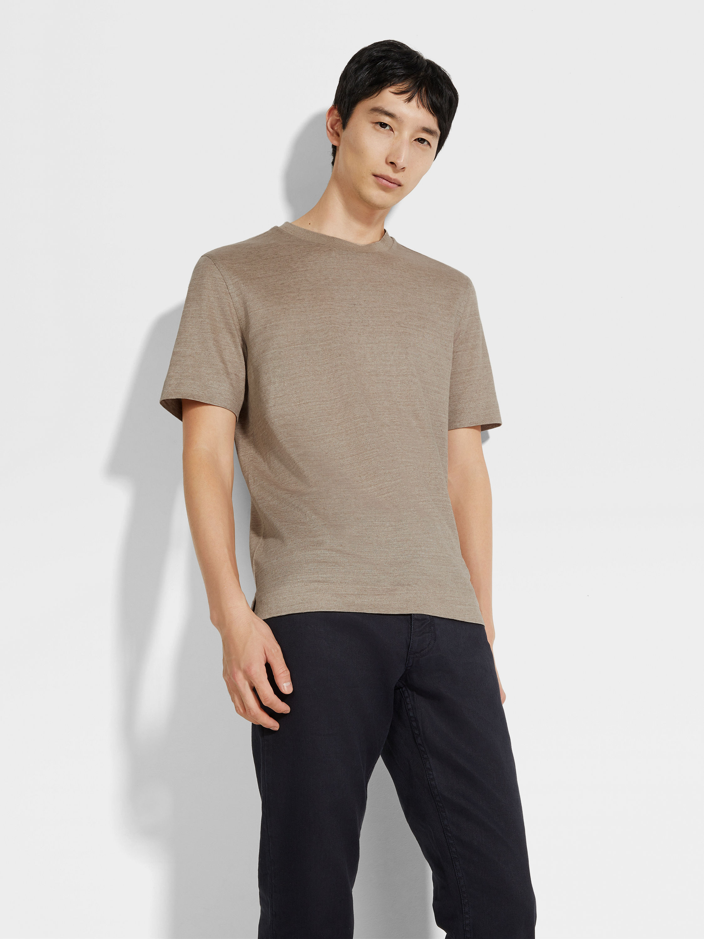 Light Taupe Oasi Lino T-shirt Product detail photo #2