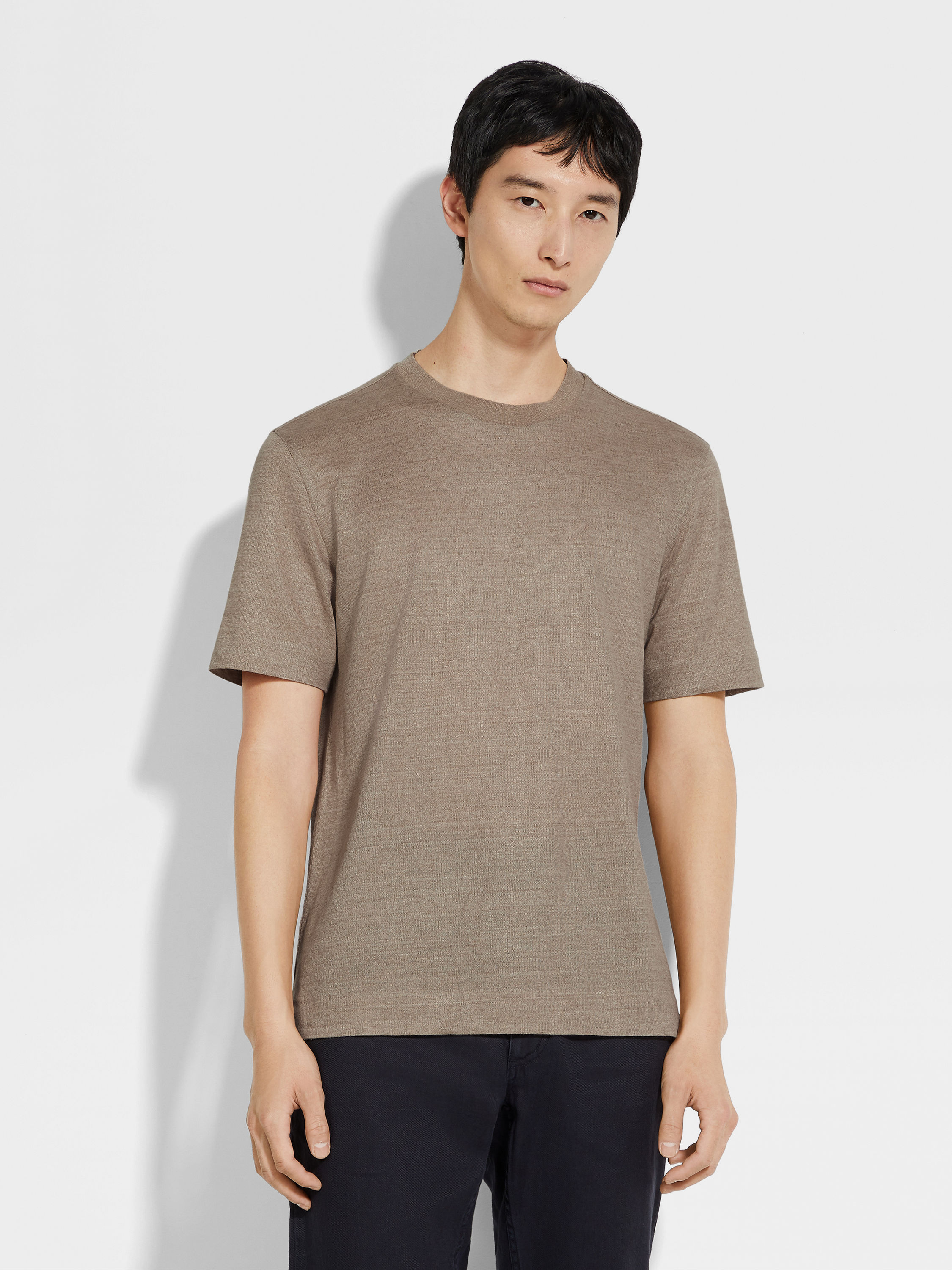 Light Taupe Oasi Lino T-shirt Product detail photo #3