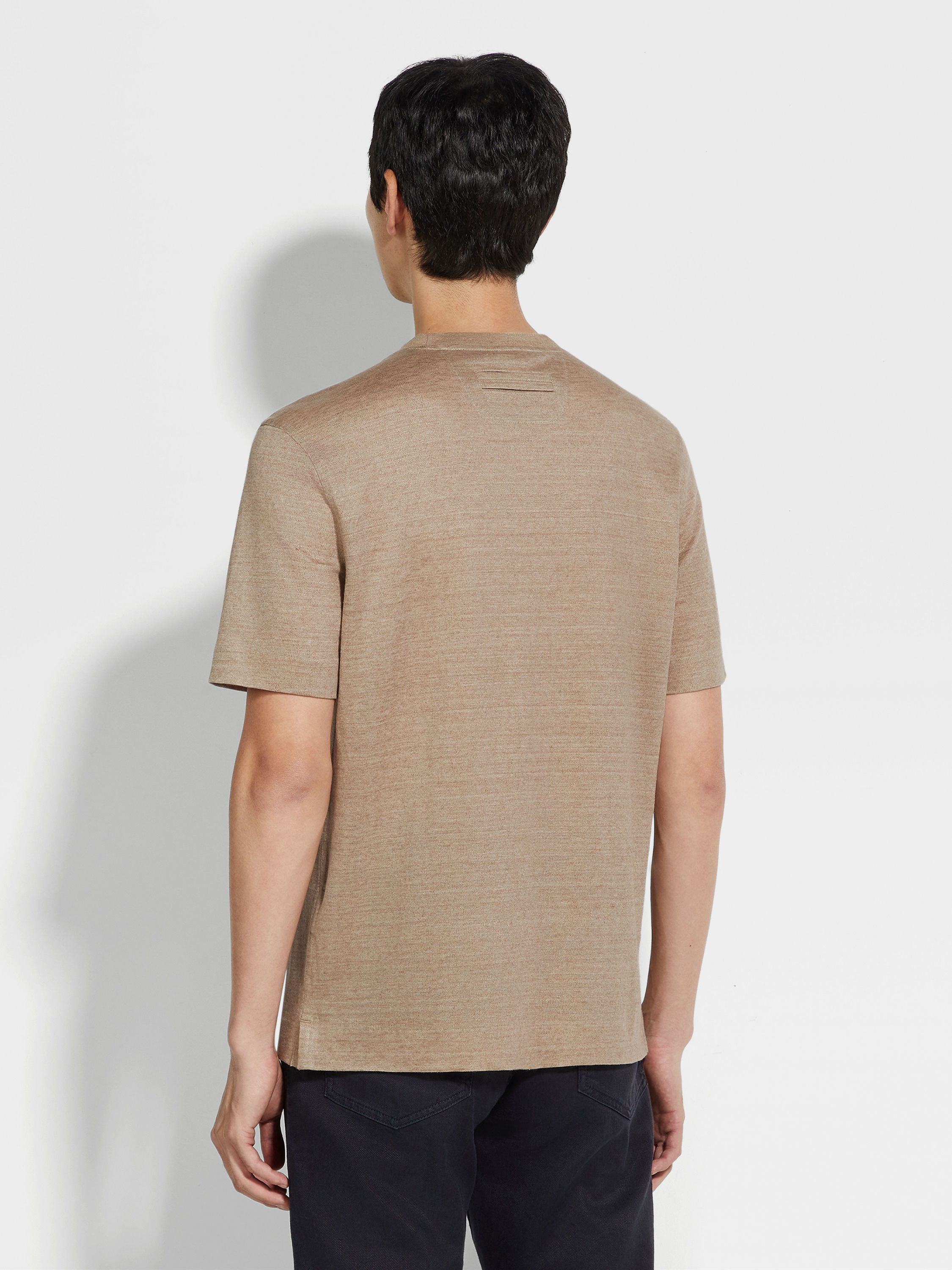 Light Taupe Oasi Lino T-shirt Product detail photo #4