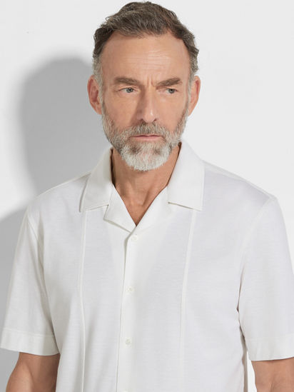 ホワイト コットン&シルクシャツ SS25 34000968 | Zegna JP