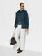 Dark Teal Blue Cotton and Silk T-shirt Product detail photo #2