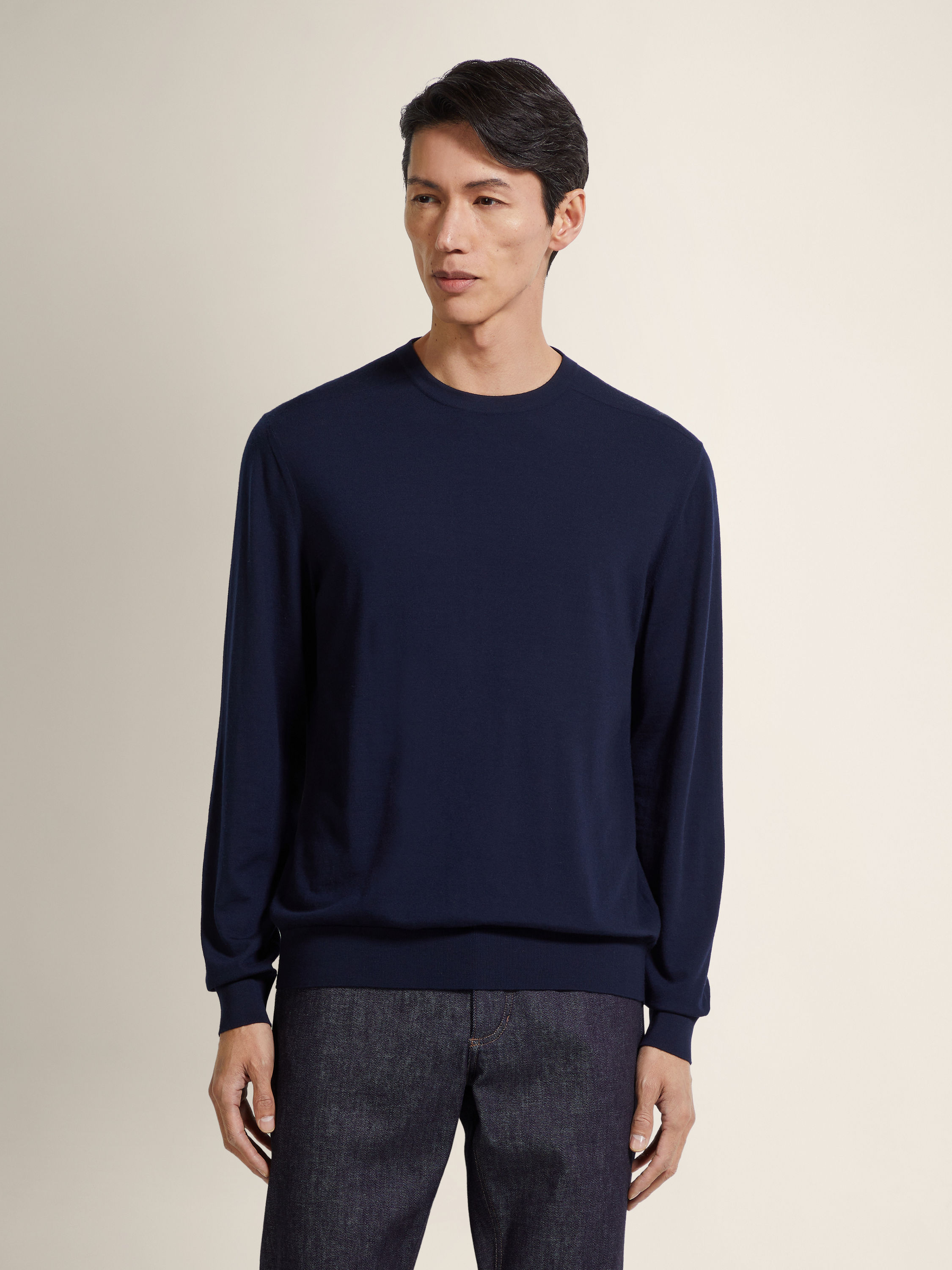 Navy Blue Vellus Aureum Crewneck Product detail photo #3