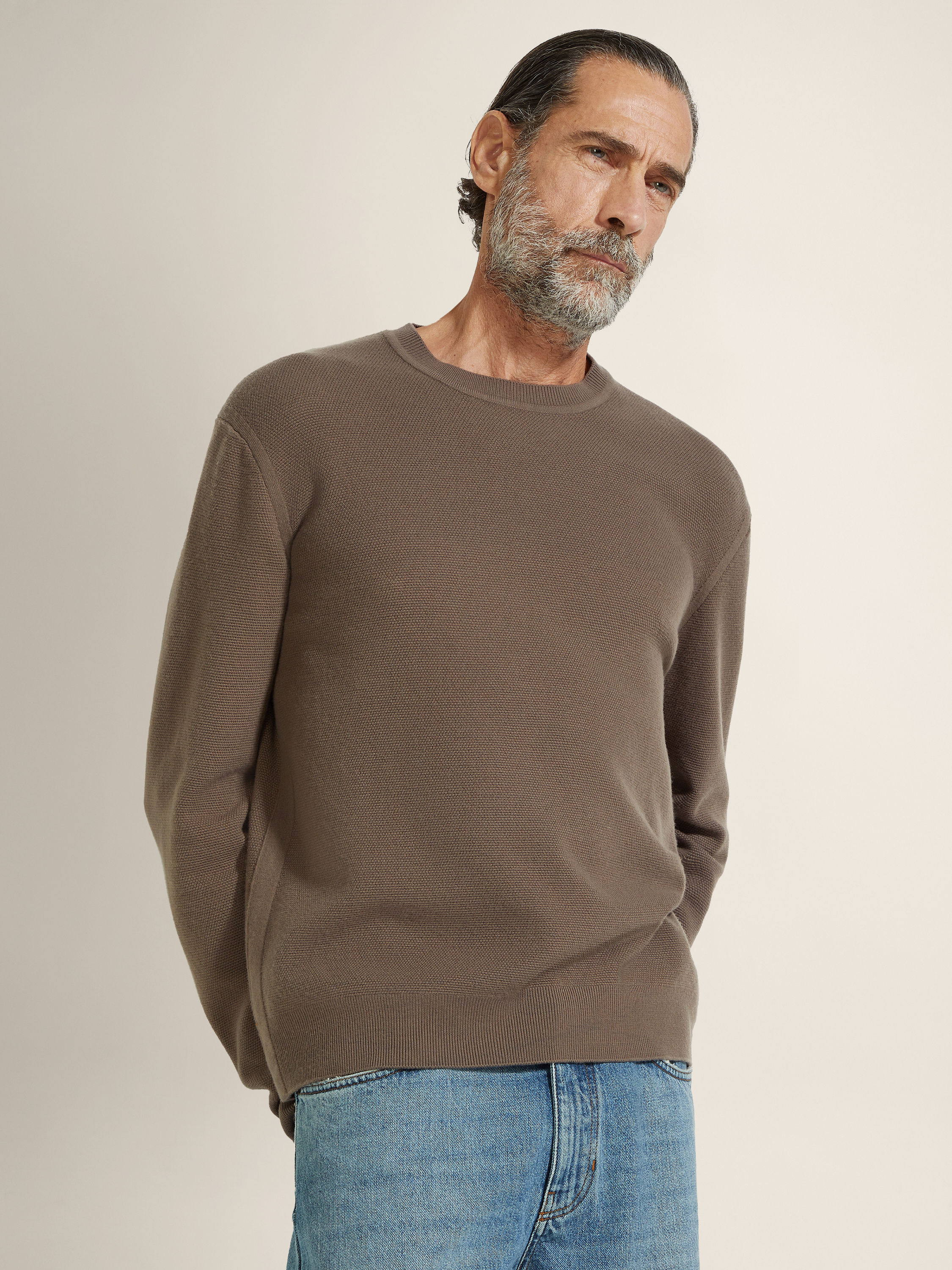 Dark Taupe Vellus Aureum Crewneck Product detail photo #2