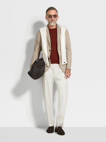 Light Taupe Jerseywear Cotton Jacket SS25 33681609 | Zegna US Light Taupe Jerseywear Cotton Jacket SS25 33681609 | Zegna US
