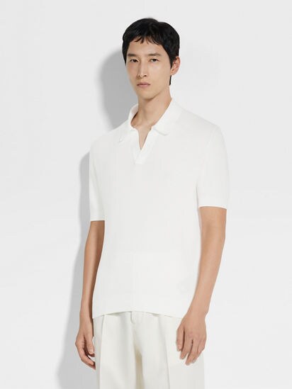 Tシャツ・カットソー ZEGNA SS25 Cotton polo shirt (E8C90A7C32 N01) White Premium Cotton Polo Shirt SS25 33673198 | Zegna US