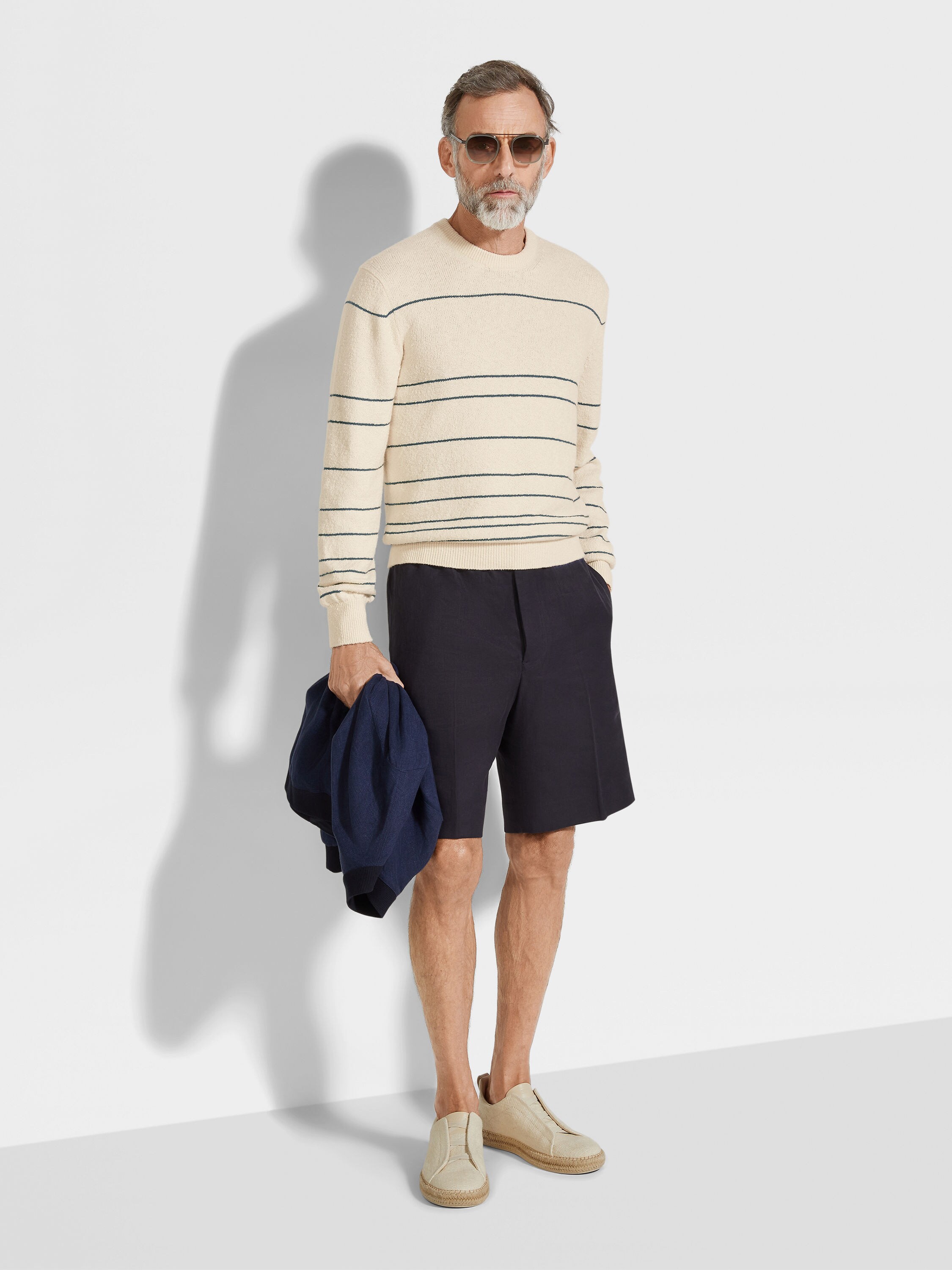 White Cotton Blend Crewneck Product detail photo #2