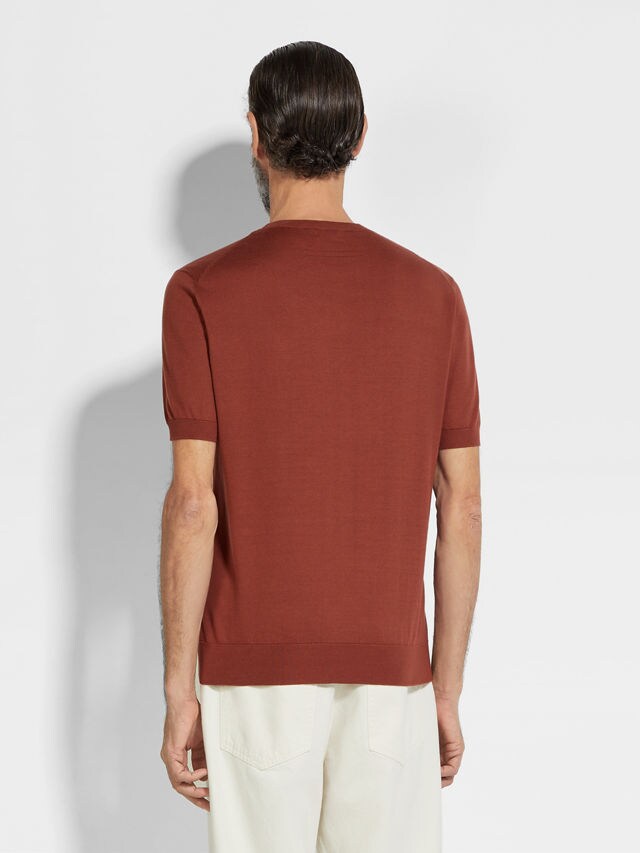 Brick Red Premium Cotton T-shirt Product detail photo #4