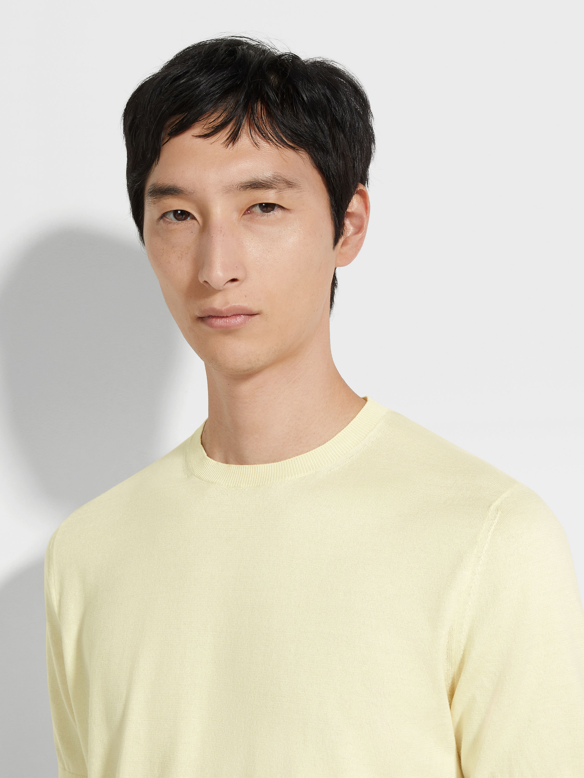 Light Yellow Premium Cotton T-shirt Product detail photo #1