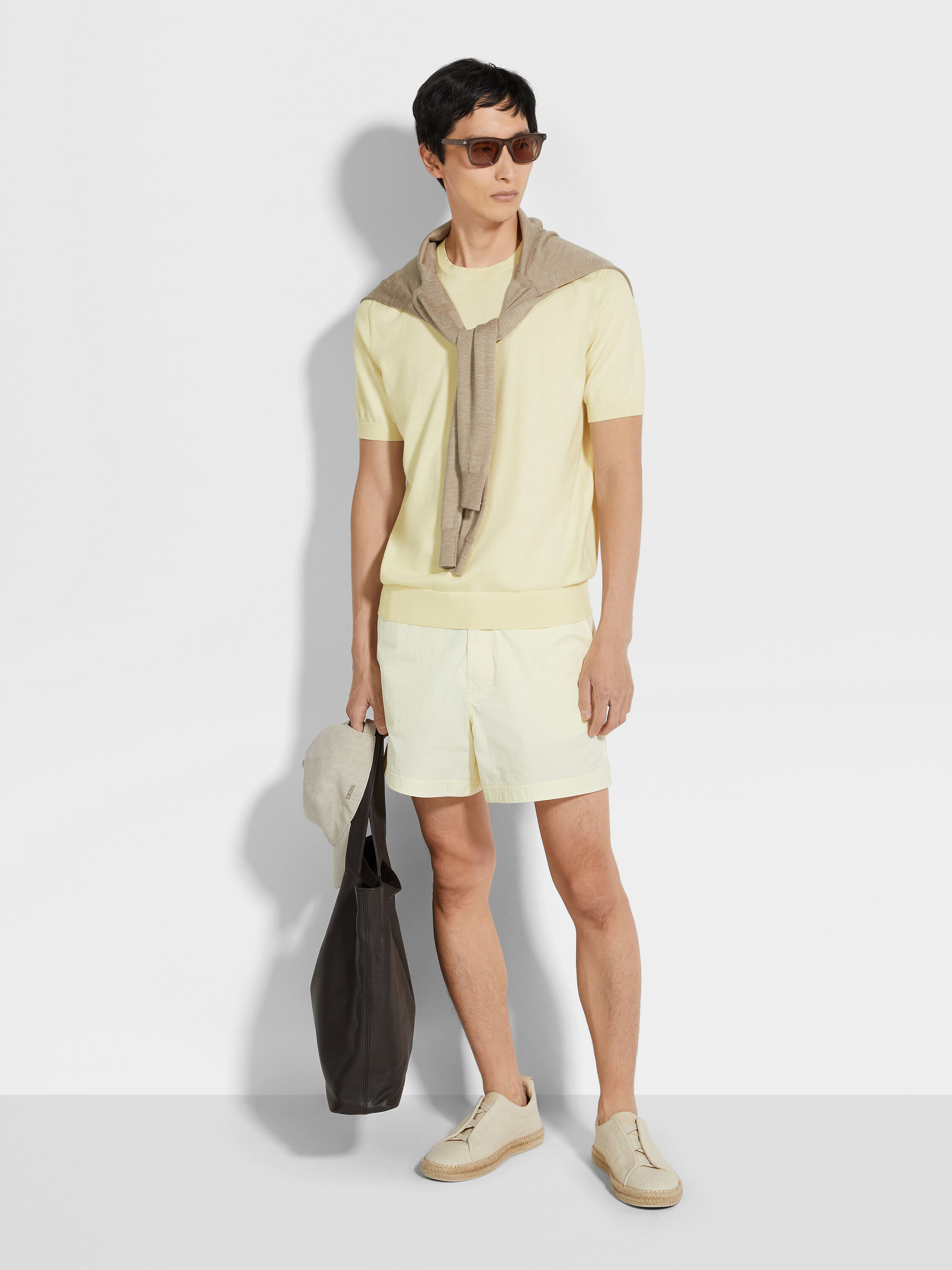 Light Yellow Premium Cotton T-shirt Product detail photo #2