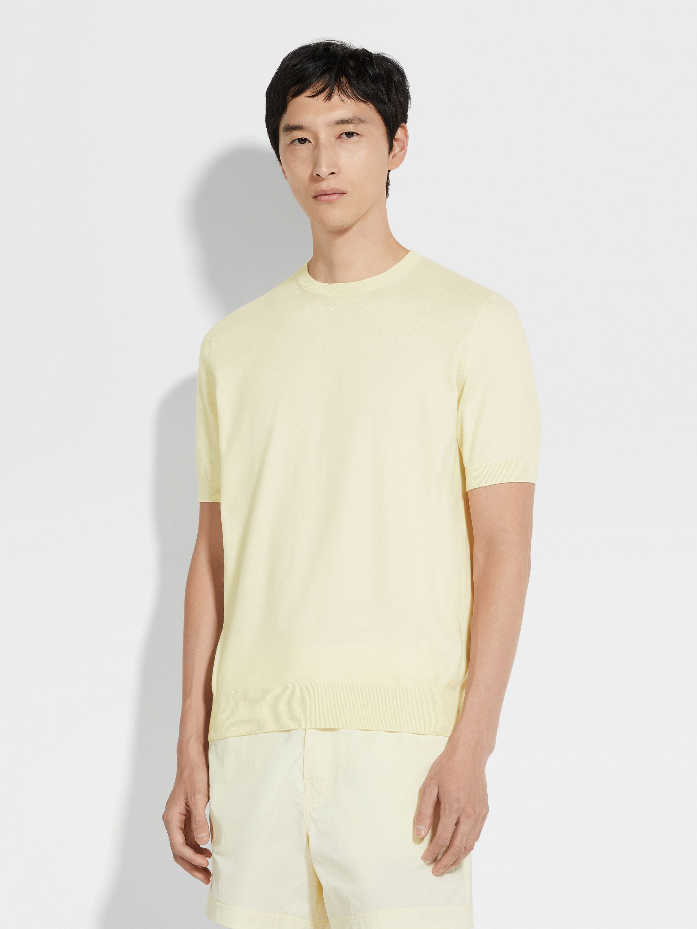 Light Yellow Premium Cotton T-shirt Product detail photo #3