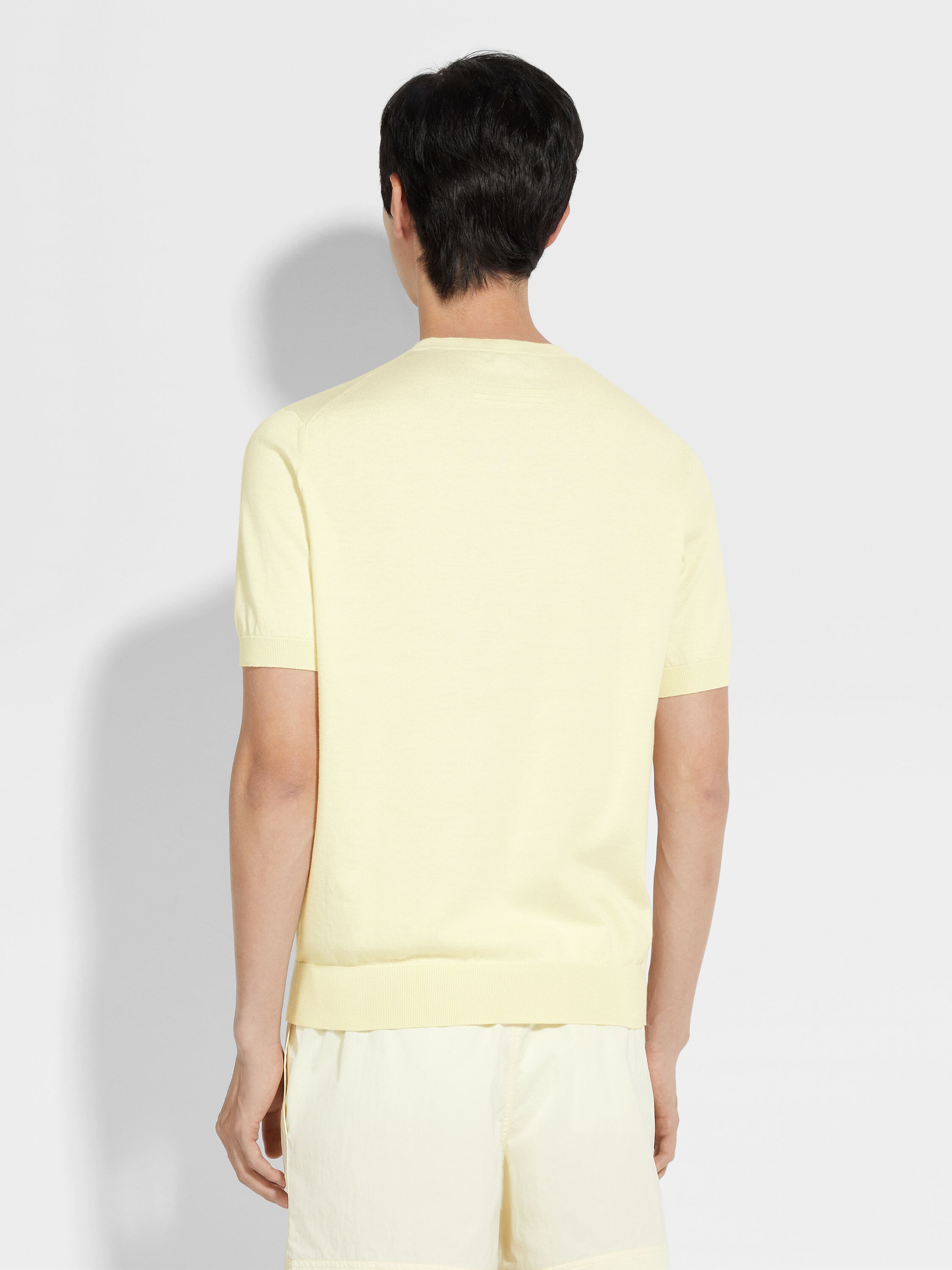 Light Yellow Premium Cotton T-shirt Product detail photo #4