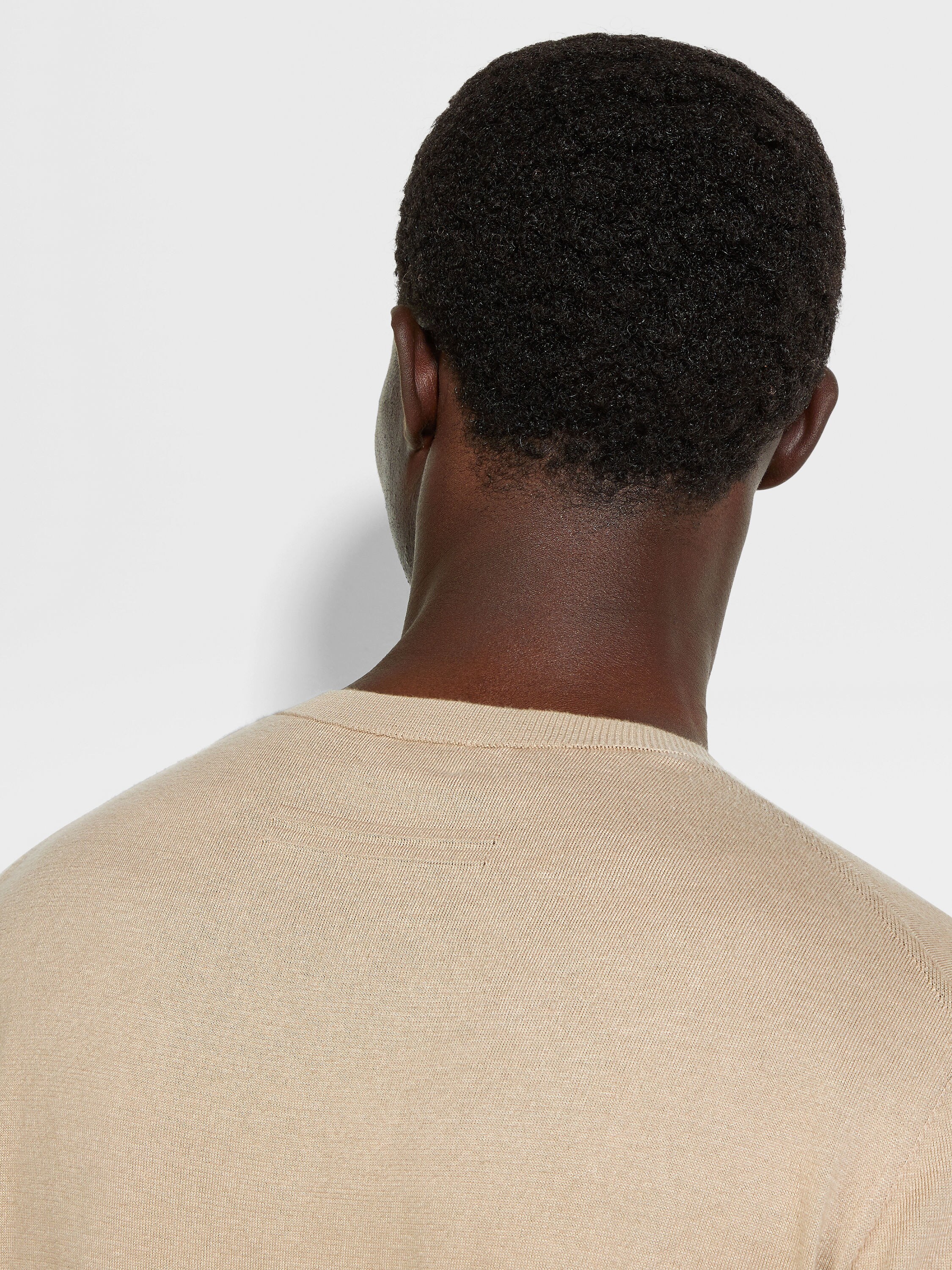 Light Taupe Premium Cotton T-shirt Product detail photo #1