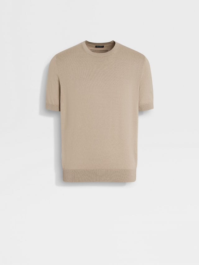 Light Taupe Premium Cotton T-shirt Main product photo