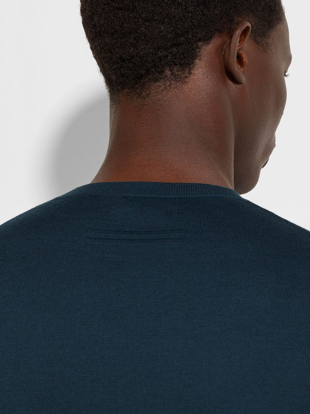 Dark Teal Blue Premium Cotton T-shirt Product detail photo #1