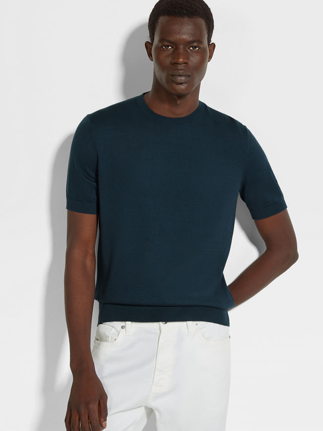 Dark Teal Blue Premium Cotton T-shirt Product detail photo #2