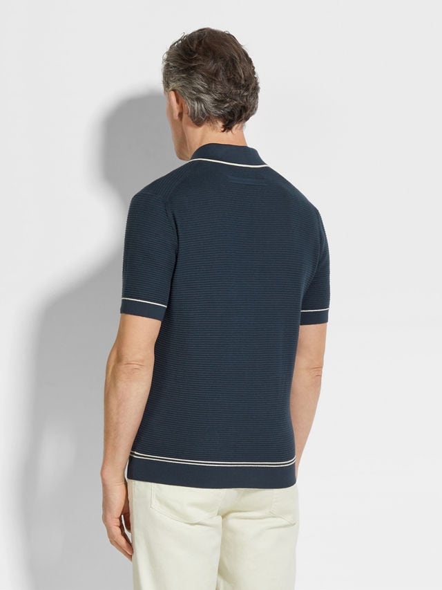 Dark Teal Blue Premium Cotton Polo Shirt Product detail photo #4