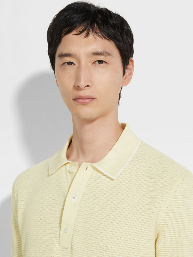 Light Yellow Premium Cotton Polo Shirt Product detail photo #1