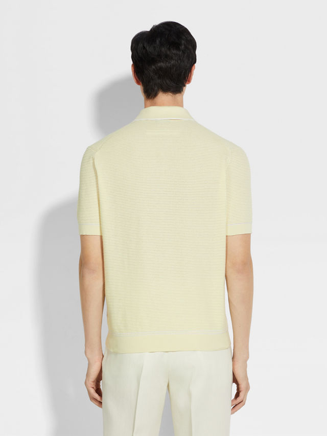 Light Yellow Premium Cotton Polo Shirt Product detail photo #4