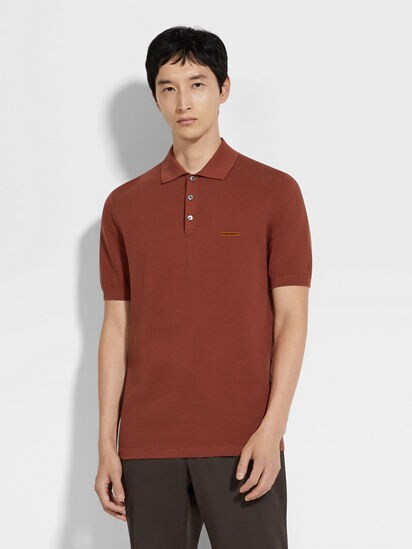 Brick Red Cotton Polo Shirt SS25 33706726 | Zegna KR