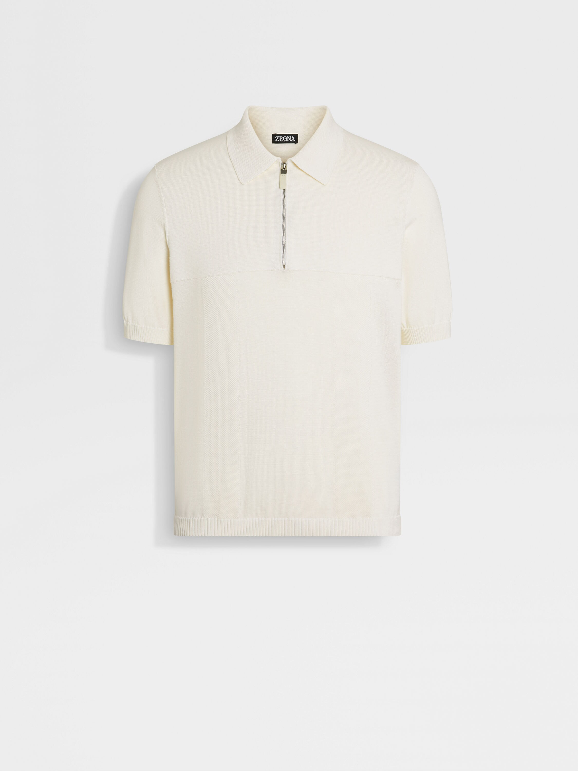 White Cotton and Silk Polo Shirt Main product photo