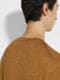Ochre Mélange Silk Cashmere and Linen Crewneck Product detail photo #1