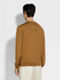 Ochre Mélange Silk Cashmere and Linen Crewneck Product detail photo #4