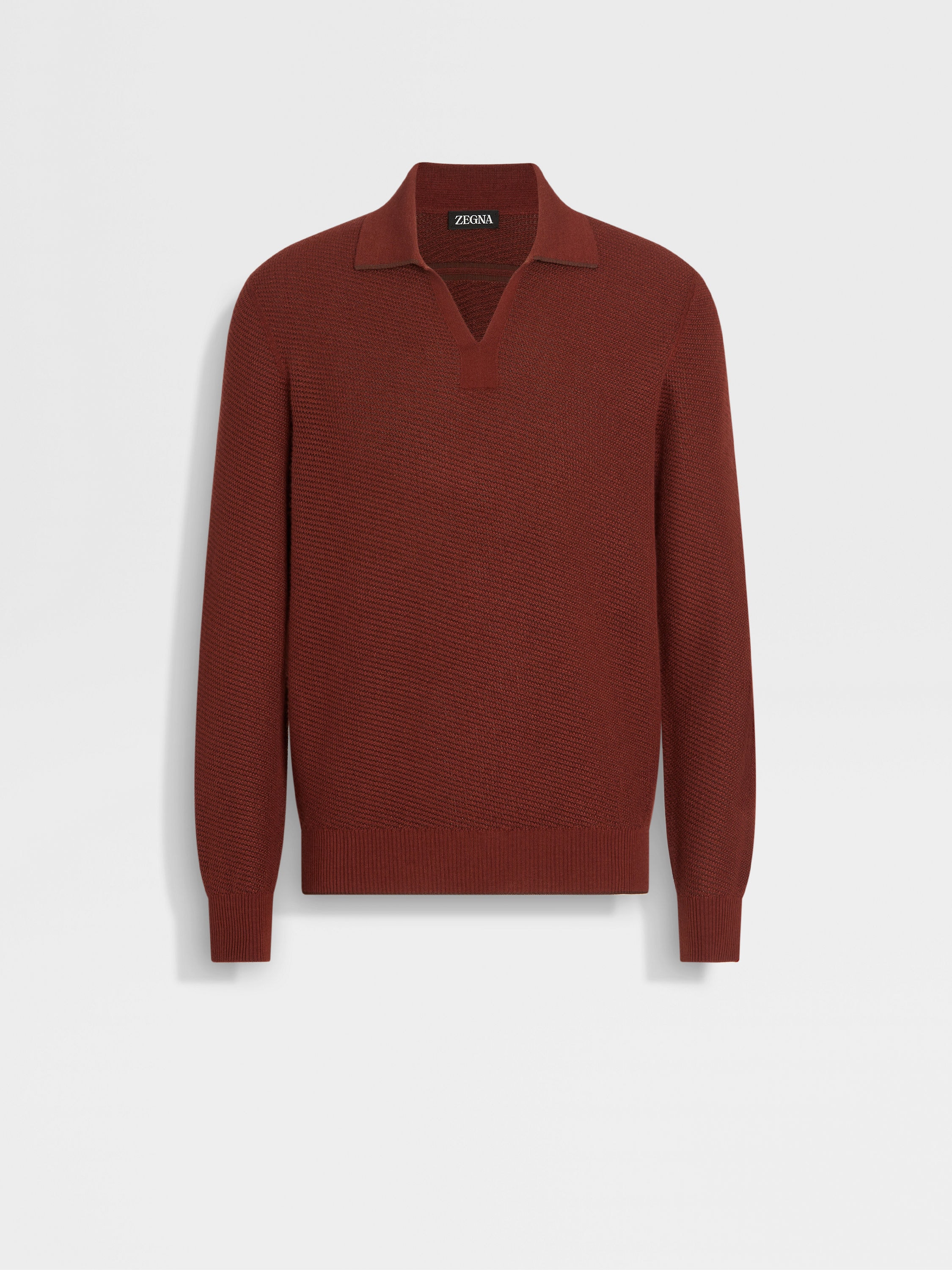 Brick Red Silk and Cashmere Polo Shirt SS25 33705463 | Zegna US Brick Red Silk and Cashmere Polo Shirt SS25 33705463 | Zegna US