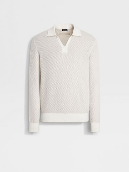 White Silk and Cashmere Polo Shirt SS25 33705406 | Zegna IT