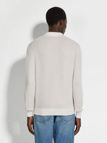 ホワイト シルク&カシミヤ ポロシャツ SS25 33705406 | Zegna JP