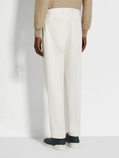 White Cotton and Wool Pants SS25 33727626 | Zegna HK White Cotton and Wool Pants SS25 33727626 | Zegna HK