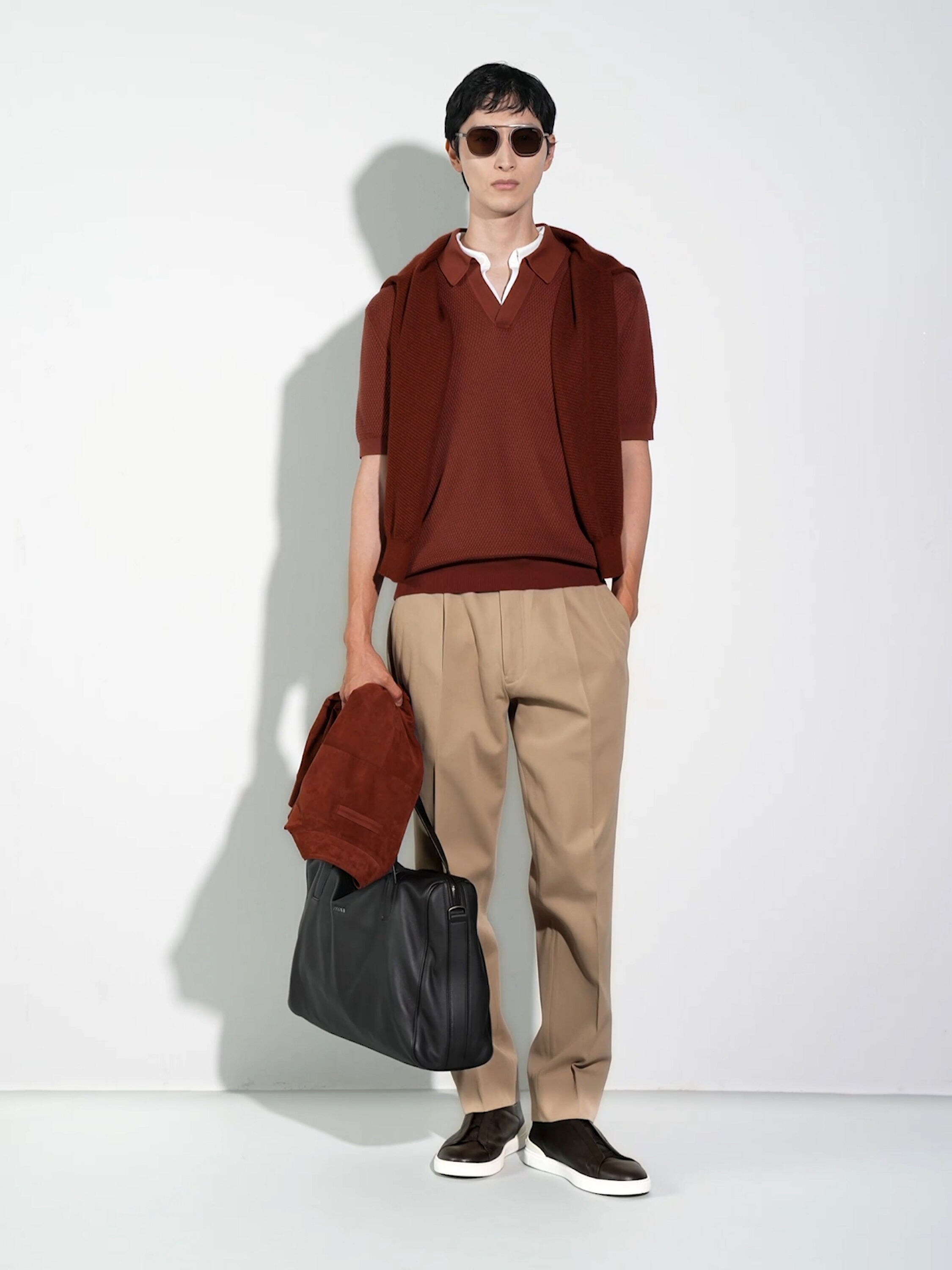 Light Taupe Cotton and Wool Pants SS25 33727650 | Zegna US