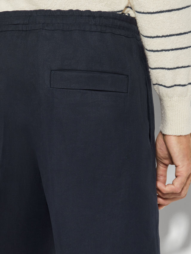 Navy Blue Oasi Lino Shorts Product detail photo #1