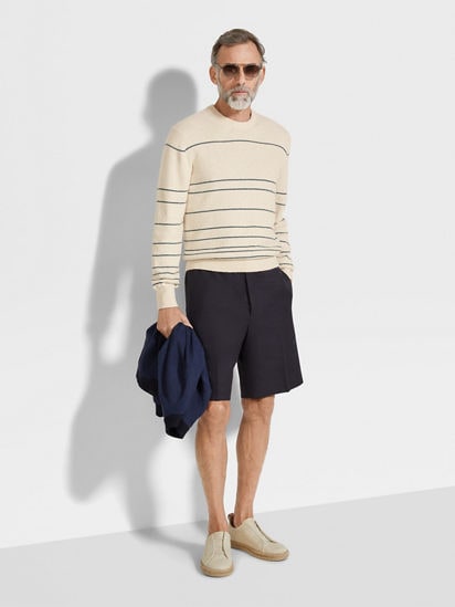ネイビーブルー Oasi Linoショートパンツ SS25 34277792 | Zegna JP