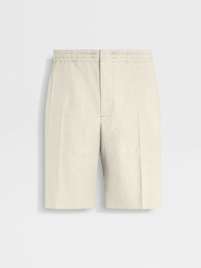 White Oasi Lino Shorts Main product photo