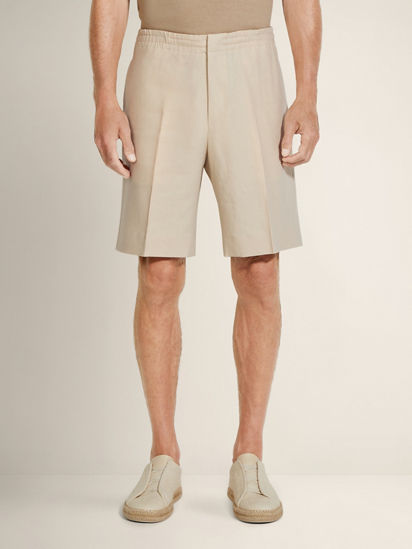 Light Taupe Oasi Lino Shorts SS26 33974330 | Zegna US
