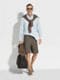 Dark Taupe Oasi Lino Shorts Product detail photo #2