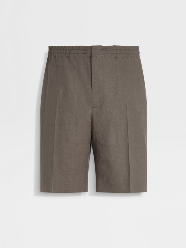 Dark Taupe Oasi Lino Shorts Main product photo