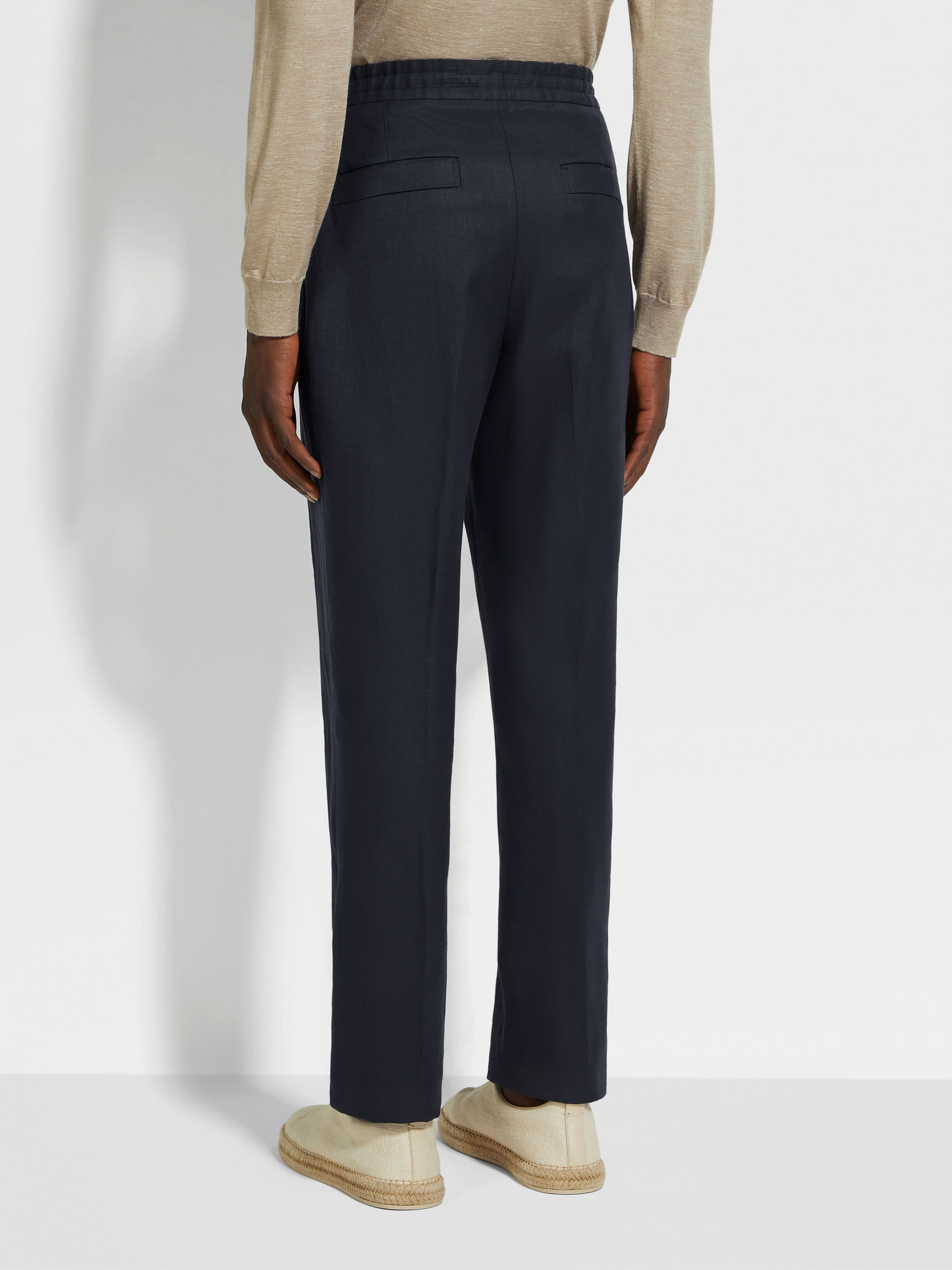 네이비 블루 Oasi Lino 팬츠 제품 상세 사진 #5