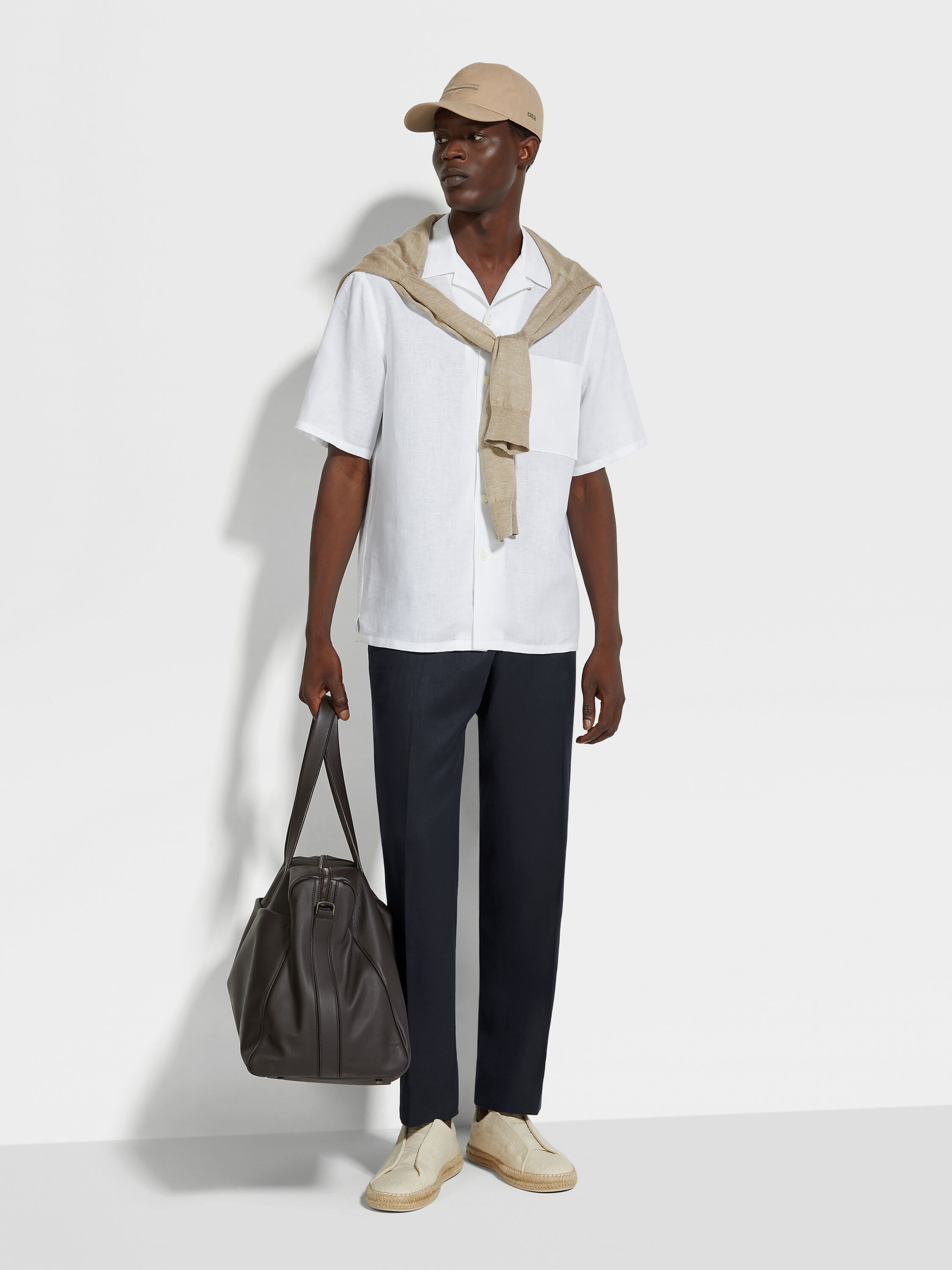 네이비 블루 Oasi Lino 팬츠 제품 상세 사진 #2