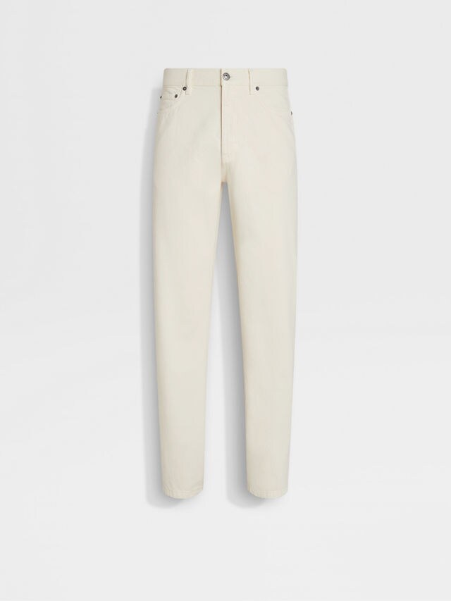 White Stone-washed Cotton Roccia Jeans Main product photo