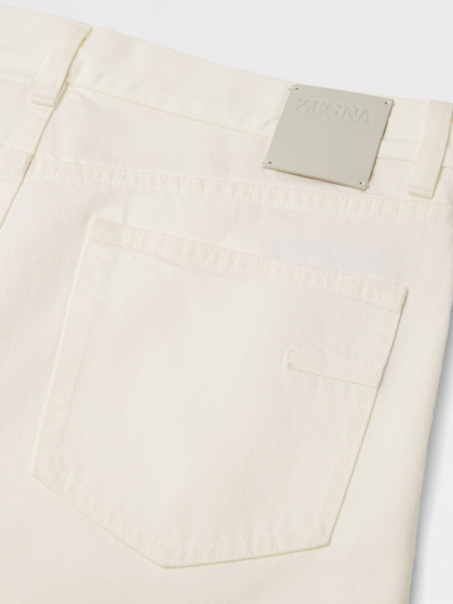 White Stone-washed Cotton Roccia Jeans Product detail photo #2