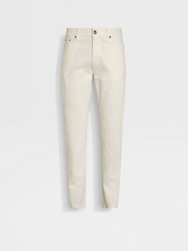 White Stone-washed Cotton Roccia Jeans Main product photo